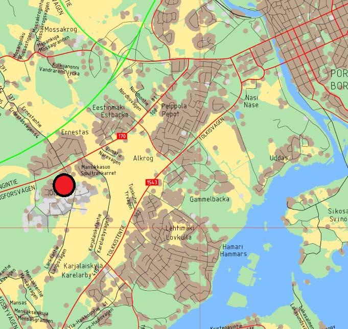 Bakgrunden till projektet DETALJPLAN OCH ÄNDRING AV DETALJPLAN Området ligger mellan Vallinkivi och Smultronkärret, i ett hörn som avgränsas av Småindustrivägen och Helsingforsvägen norr om Ölstens