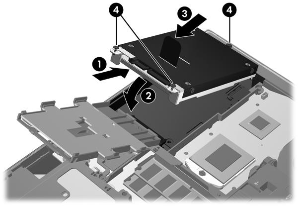 Installera en hårddisk Så här installerar du hårddisken i EliteBook: 1.