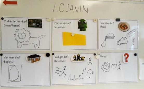 Gemensam text om fantasidjuret Lojavin- flerspråkigt om ord och