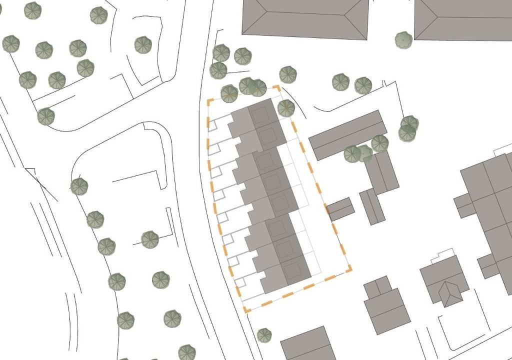 Planens innehåll Detaljplanen möjliggör att fastigheten bebyggs med ett radhus om cirka åtta bostäder.