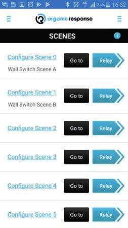 Konfigurering av scener (Configuring Scenes) Ljusscener kan användas för att välja en specifik ljusinställning vid ett visst tillfälle.