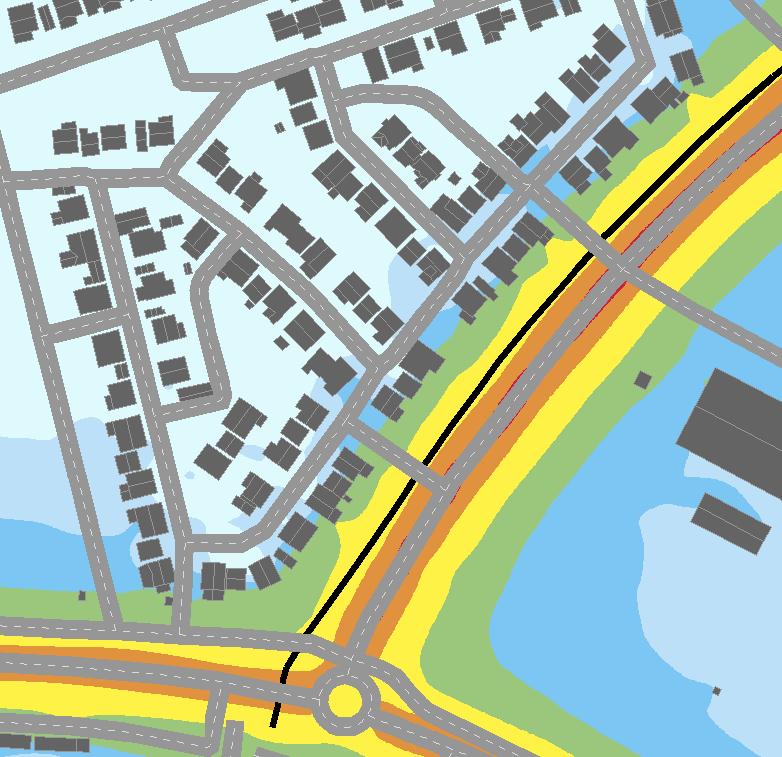 Delfinvägen Delfinvägen får en måttlig höjning av trafikbullernivån ca 1 dba på grund av trafik till/från Lalandia samt utbyggnadsområdena.