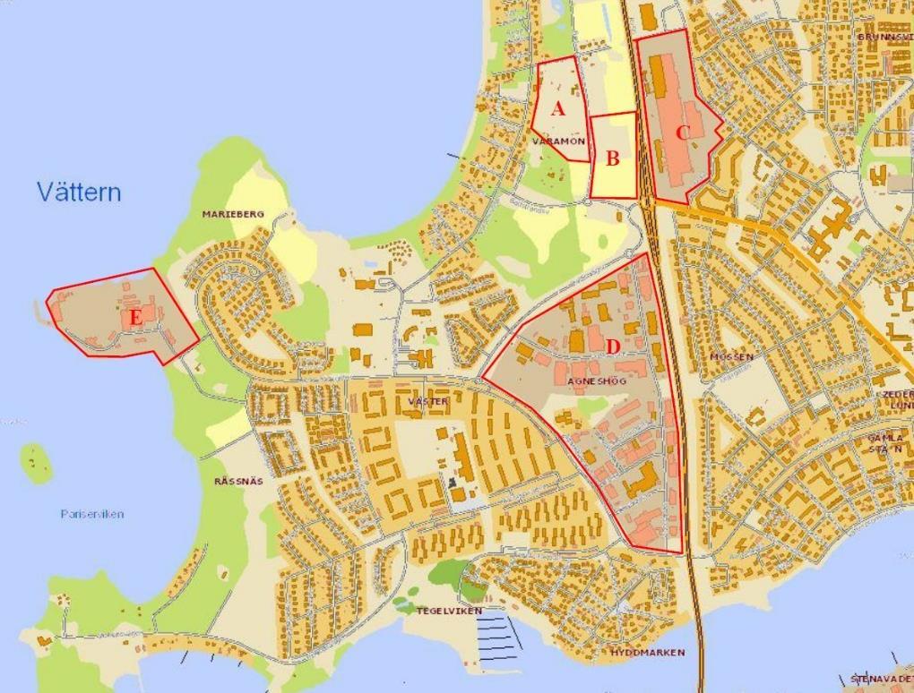 F Figur 3 Övriga utbyggnadsområden.