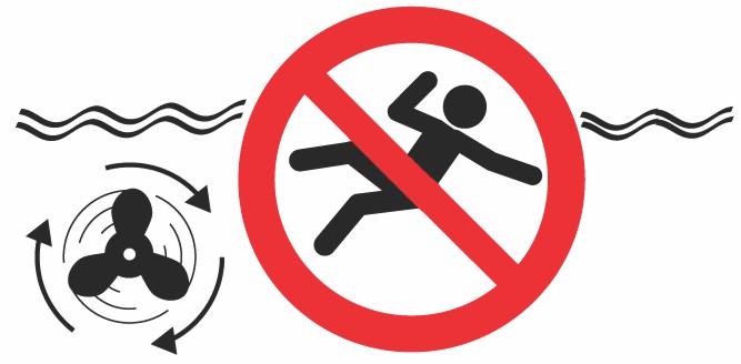 Viktiga säkerhetsinformation Avsnitt 2 - På vattnet. Aktiviteter i vattnet nära båten när Skyhook är aktiverad, kan resultera i personskada eller död.