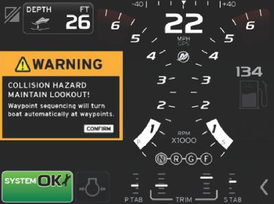 Om du är i den ruttpunktsankomstzon som ställts in av sjökortsplottern, informerar ruttpunktssekvensläget bara autopiloten att det är OK att fortsätta till nästa ruttpunkt.