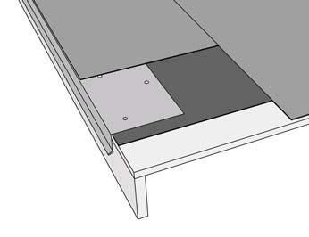 med mellanrum. På takfoten monteras takfotsplåt. Sätt fast limbaserat Kerabit Ränndalsmembran Dual i samma färg som täckningen ovanpå underlagsmembranet och spika fast kanterna med mellanrum.