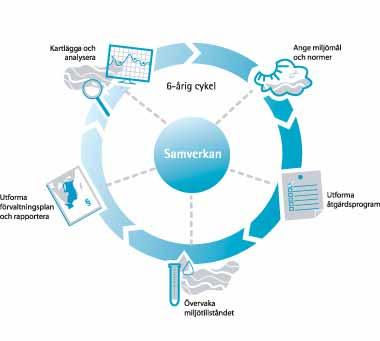 Vattendirektivets 6-årscykel Karaktärisering Miljömål och normer Åtgärdsprogram