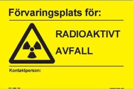 Radioaktivt avfall PM 1 (5) Detta PM är ett utdrag ur kommande uppdatering av Lunds universitets avfallshandbok.