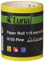 Slip- och polerprodukter Slippappersrullar Luna. Slippapper i rullar om 5 meter. För slipning av trä, spacklade och lackerade ytor.