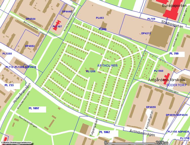 Detaljplaner Detaljplaner i närområdet. För planområdet gäller detaljplan PL 1208 och PL 1560. Planområdet ansluter i väster till PL 1107, PL 1288 och PL 712.
