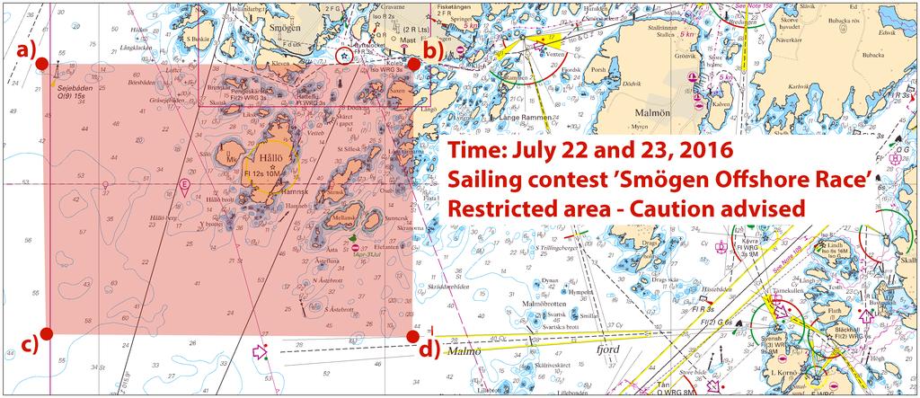 2016-06-23 15 Nr 604 Avlyst område Smögen Offshore Race Länsstyrelsen Västra Götalands län. Publ.