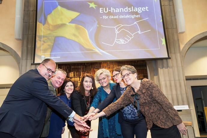 Lite fakta om EU-handslagen Första EU-handslaget Region Östergötland i Norrköping 23 maj 2017 (Europaforum Norra Sverige, februari 2017) Sedan dess har 77 aktörer ingått