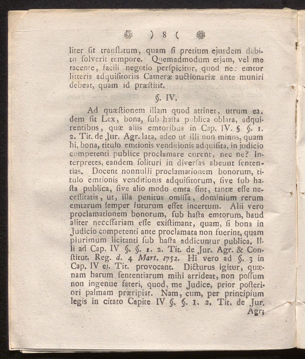 's q r es&i «SiäP ) o V, e js» liter fit cranfheum, quam fi pretium ejus dem debito foiveric tempore.