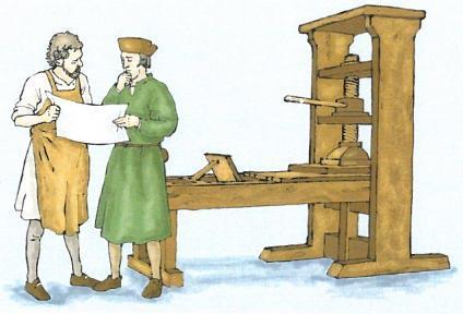 Boktryckarteknik och skrivmaskiner 1450-talet uppfann Johann