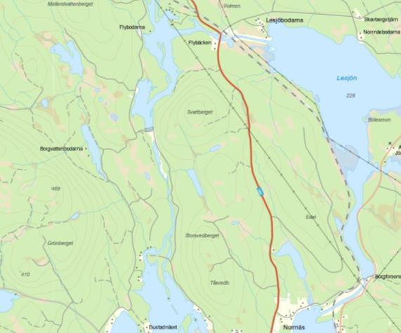 Hotingsån, Lillflyn, Lesjön samt Borgforsen kraftverk/regleringsdamm och överledning Vattendragen runt byn Rossön är, som på många andra platser längs med de stora älvarna, mycket hårt exploaterade.