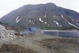 Borgafjäll; Borgadammen och Saxåns övre del Borgasjön är det översta magasinet i Saxågrenen och avvattnar i huvudsak fjällterräng.