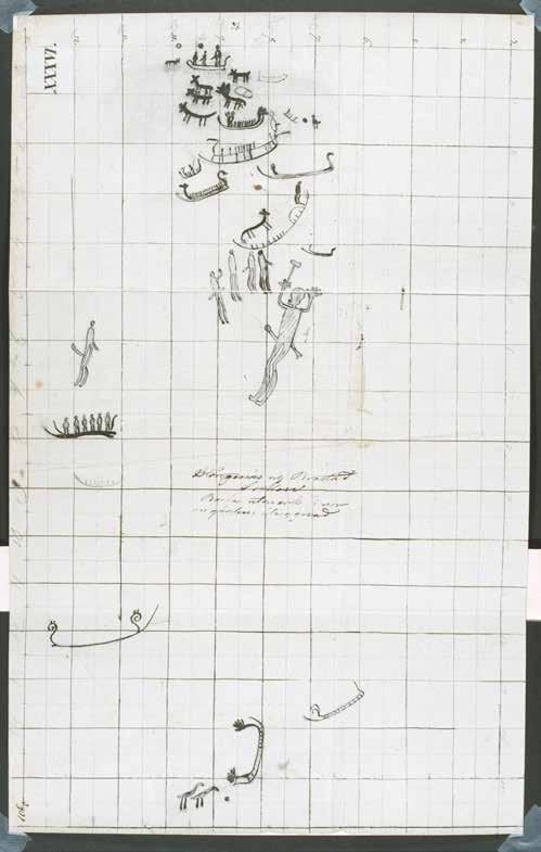 Fig. 2. Carl Georg Brunius dokumentation av Brastad 1:1 från 1838. Originalet förvaras på Antikvarisk- topografiska arkivet i Stockholm. Carl Georg Brunius' documentation of Brastad 1:1 from 1838.