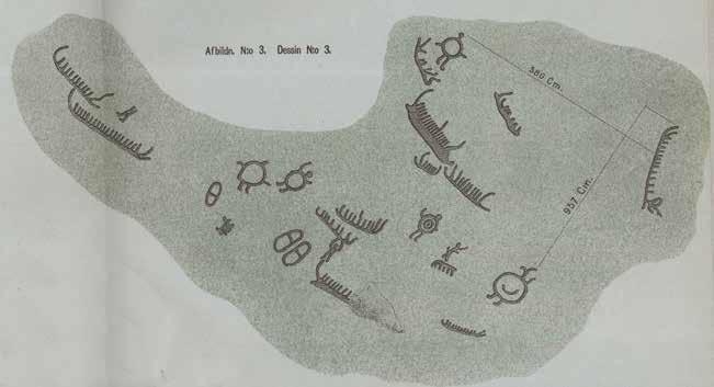 Fig. 45. Brastad 137:1 enligt Baltzer Pl. 11 & 12, Nr. 3. Det övre skeppet ingår i Brastad 137:2. Brastad 137:1 according to Baltzer Pl. 11 & 12, no. 3. The upper boat is part of Brastad 137:2.