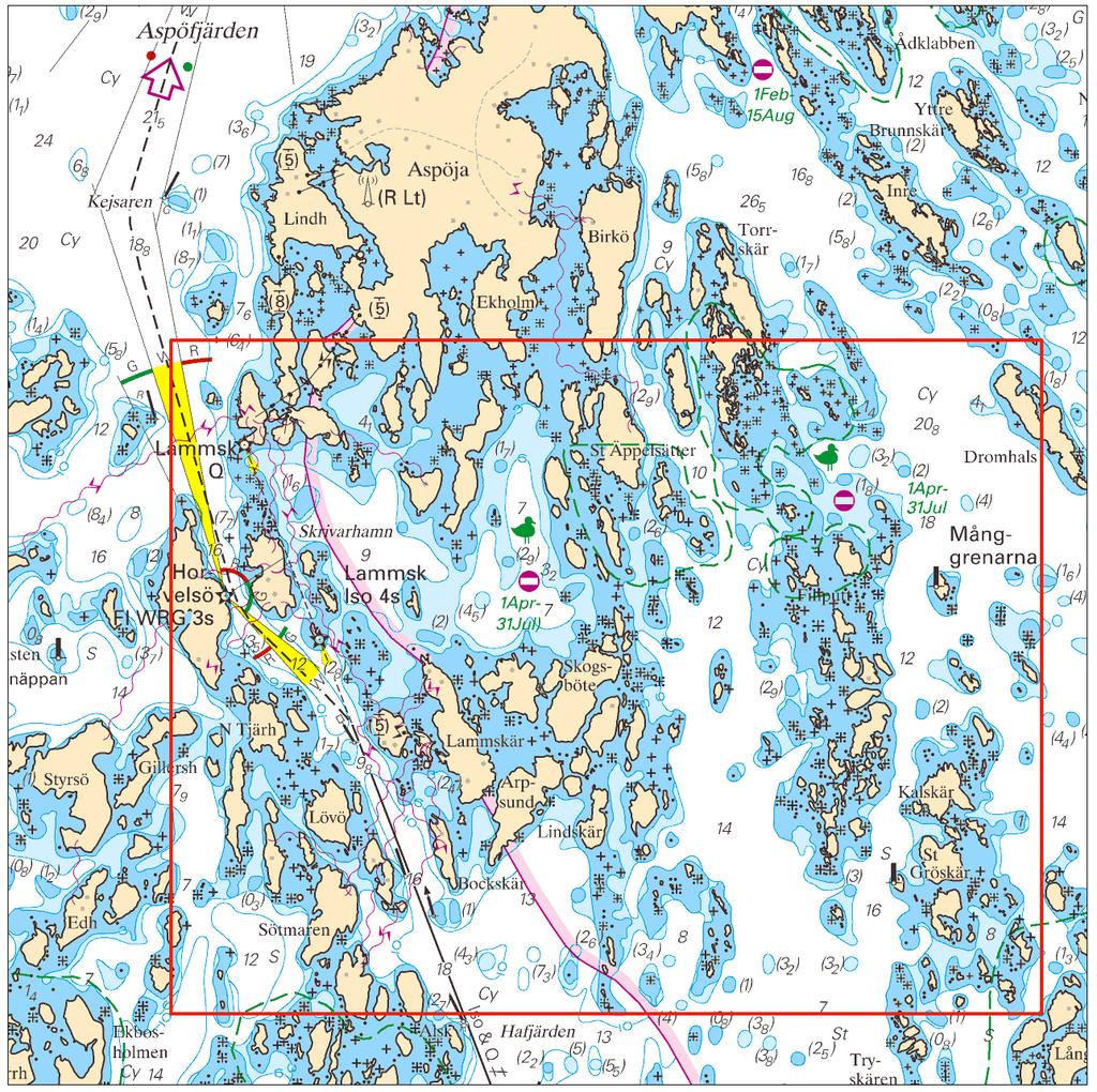 2015-02-26 7 Nr 535 Mars Tid Riskavstånd från stranden 09 0900-1700 0,5 M 10 0900-2400 2,3 M 11-13 0900-1700 3,6 M 14, 15 0900-2400 3,6 M Visas ej i ENC.