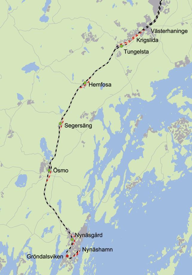 1.2 SAMBAND MED ANDRA PROJEKT Södertörn är en expansiv regiondel. Utöver uppgraderingen av Nynäsbanan är flera stora infrastrukturprojekt under planering eller genomförande.
