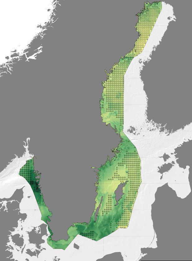 vattenmyndigheten, 2018a). Om ett område är av stor betydelse för många olika ekosystemkomponenter så får området ett högt värde i Gröna kartan.