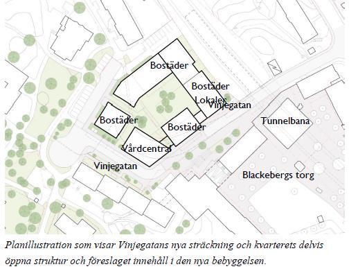 Sida 3 (5) Den gröna förgårdsmarken som är ett återkommande stadsbyggnadselement i stadsdelen ska finnas med i delar av den nya strukturen.