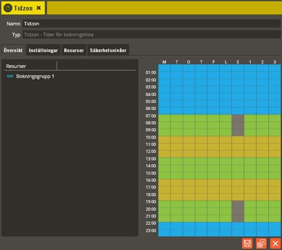 Multiaccess Styra 8.3 Programmering: Enhetskonfiguration, bokning 79 Så här räknar du fram värdet för P: Tidzonen innehåller 5 pass per dag (man räknar även reserverade pass).