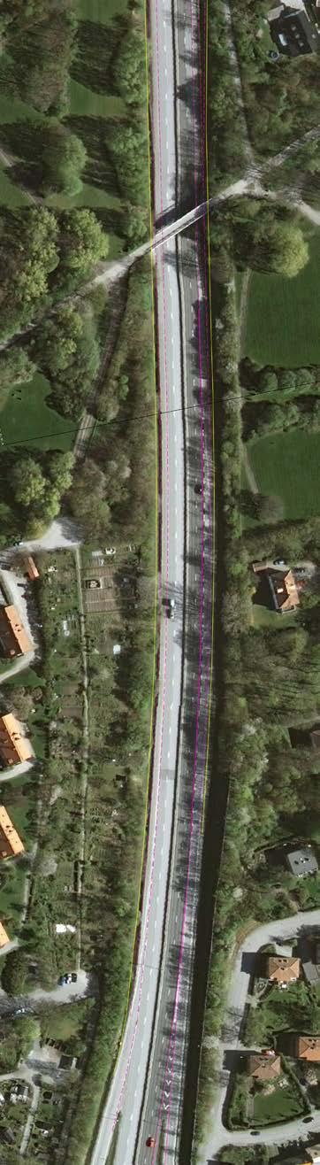 E Landskapet i nuläget BEFINTLIG CYKELVÄG I NÄRA ANSLUTNING TILL E HARDEBERGASPÅRET. GÅNG- OCH CYKELBRO ÖVER E.