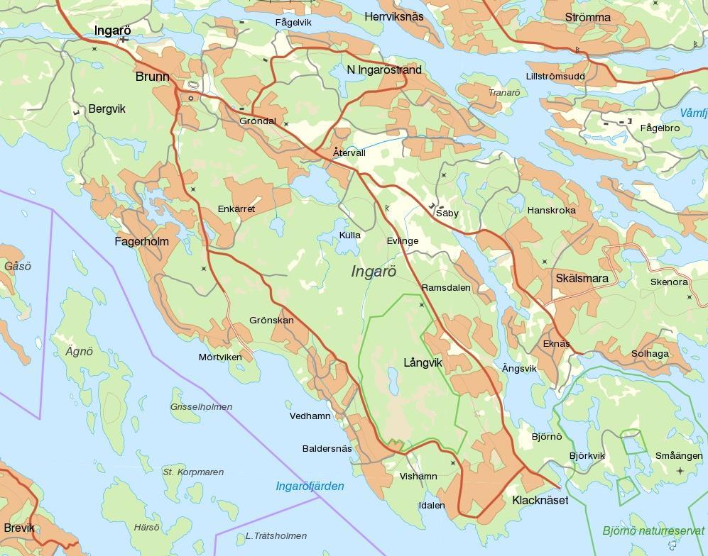 Område Ingarö: Ingarö 10 11 2 8 7 6 9 5 3 1 4 Kommunägda lokaler/platser 1. Ingarö bibliotek 2.
