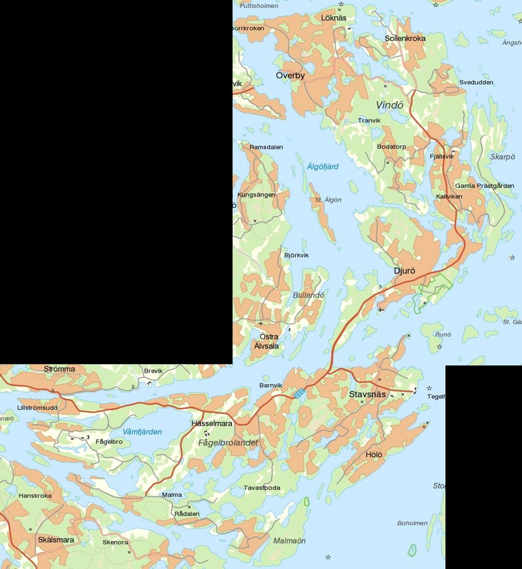 Område Skärgården: Djurö/Vindö/Stavsnäs Djurö/Vindö/Stavsnäs 3 4 2 1 5 11 9