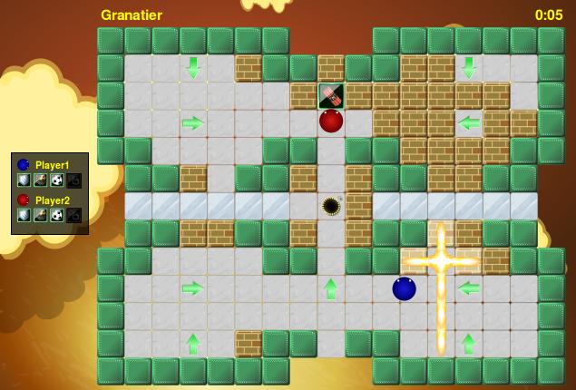 Kapitel 1 Inledning SPELTYP: Spelhall ANTAL MÖJLIGA SPELARE: Flera spelare Granatier är en klon av det klassiska spelet Bomberman, inspirerat av arbetet med klonen Clanbomber.
