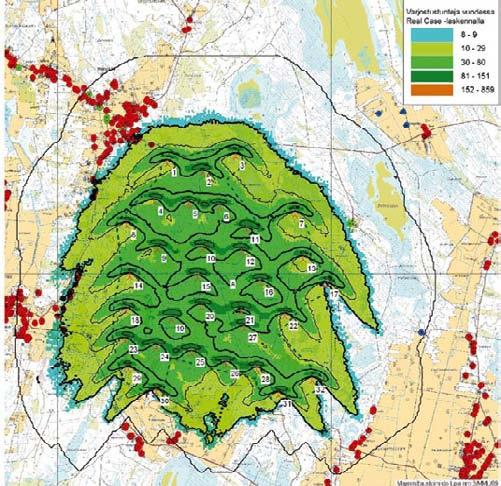 ALT 1 i Norrskogen. Tornets höjd 140 m, rotordiameter 126 m. 139