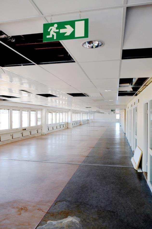 Tidig planritning över våning 5,första planet i högdelen.