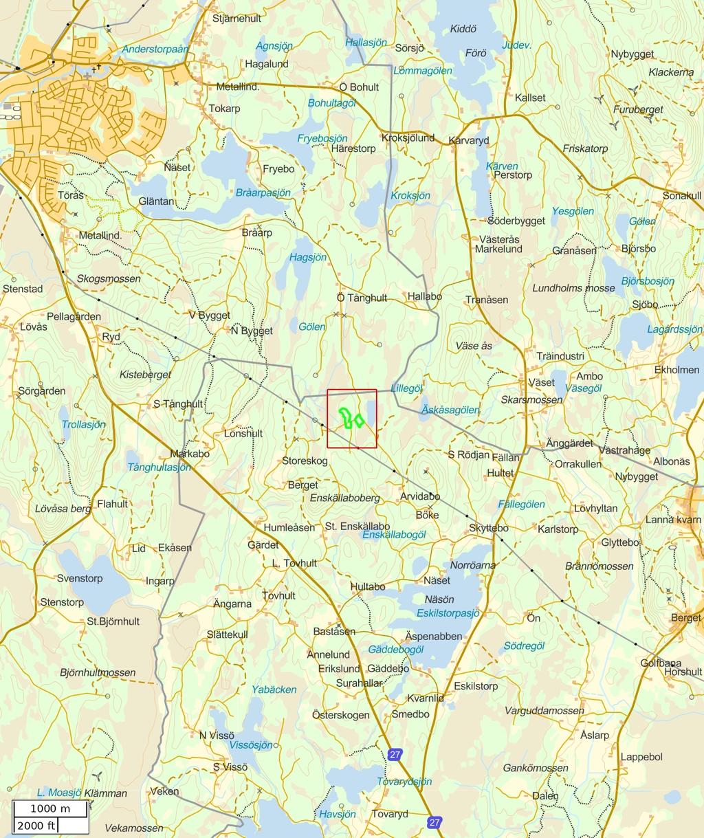 Traktdirektiv 18-09-03 09:10 Töreskullen 1:2 Hushållningssällskapet Skog Översiktskarta Skala: ~1:50000