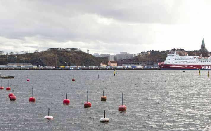 Vy från Fåfängan. Montage med ny föreslagen bebyggelse. Vy från Fåfängan.