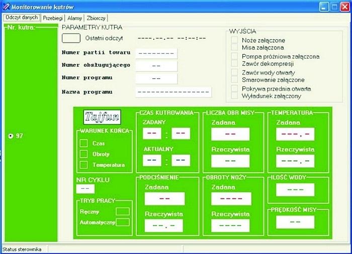 SCADA Övervakningssystem Möjligt att se alla operationer i programmet på hackar, vakuumtumlare, rökskåp mm.