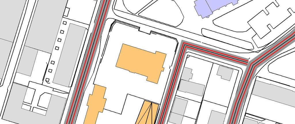 Bebyggelsealternativ 2 Nytt bostadshus i sydöst med annan utformning än i alternativ 1. Befintlig Kyrkskola, samt Folkskolan och kv Muraren 10 ligger kvar oförändrade.