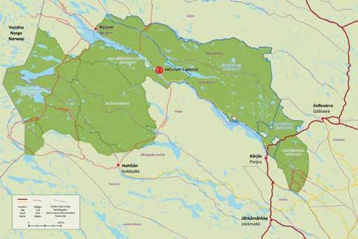 Karta över Laponiaområdet Under ett rádedibme, ett rådslag, november 2012 framkom önskemål om att Laponiatjuottjudus ska börja arbeta med rovdjursinventeringar och utgå från árbbediehto (sal),