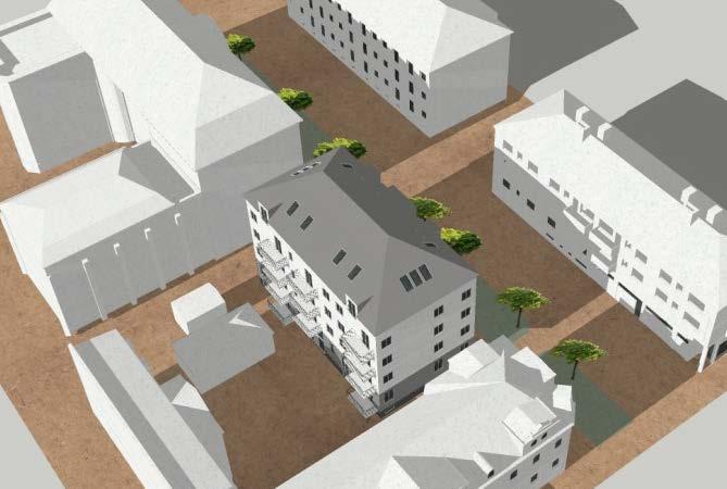 Samhällsbyggnadskontoret Planbeskrivning 21(40) Skuggstudie kl. 09.00 April. (Modell: Atrio Arkitekter, Anna-Mi Karlsudd.