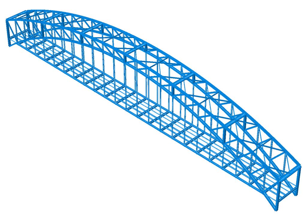4.2. MODELLERING 15 4.2.3 Modell 1 - Den avancerade modellen Den avancerade modellen i BRIGADE/Plus skapades med tredimensionella deformerbara balkelement.