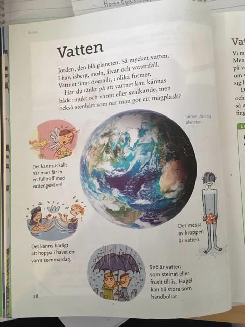 5. Analys Analysen kommer undersöka relationen mellan skrift och bild i tre gemensamma områden i läroböckerna och dessa är: vattenavsnittet, vattnets kretslopp och vattnets olika former.