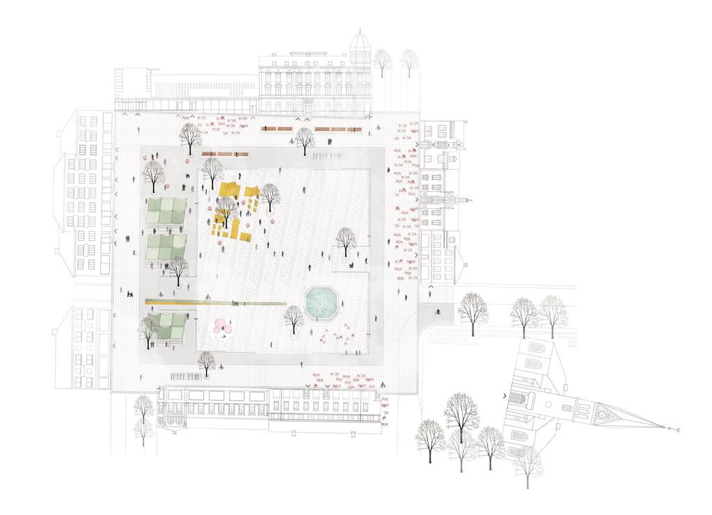 Rådhusgatan Bänkar Cykel-p Marknad S it tm ö b le r Livets brunn Hertig Johans gata Vattenränna Hertig Johans gata Lekskulpturer Storgatan PLAN H e