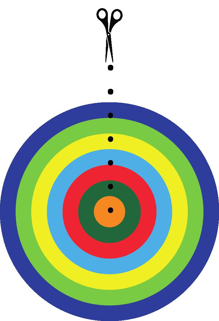 cirkeln i många sektorer där du ritar väldigt små trianglar i figuren.