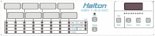 Användargränssnitt Brandspjällens driftstatus och eventuella larm visas på Halton MSH-enhetens operatörspanel.
