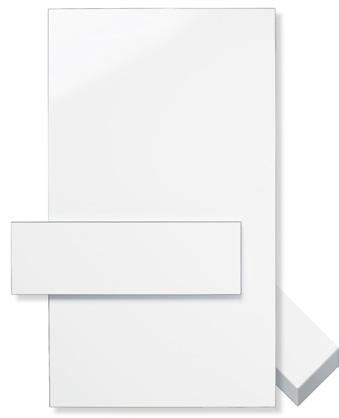 Lucka Bianca tillval Alutech vitrin, frostat glas, 20 mm aluminiumram Folierad 19 mm