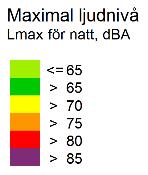 Vid fasad mot Mälarbanan innehålls högst 60 dba för våning 15 18 men överskrider högst 60 dba ekvivalent ljudnivå för våning 7 14 och delvis våning 15.