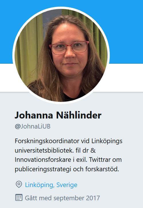 Johanna Nählinder, Publishing Infrastructure, LiUB 2018-04-06 35 Starta