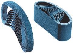 Flexibla slipprodukter Korta band Korta band Utförande zirkonkorund Z För bearbetning av stål, rostfritt stål (INOX), icke-järnmetaller och gjutjärn. För högt sliptryck och maximal avverkning.