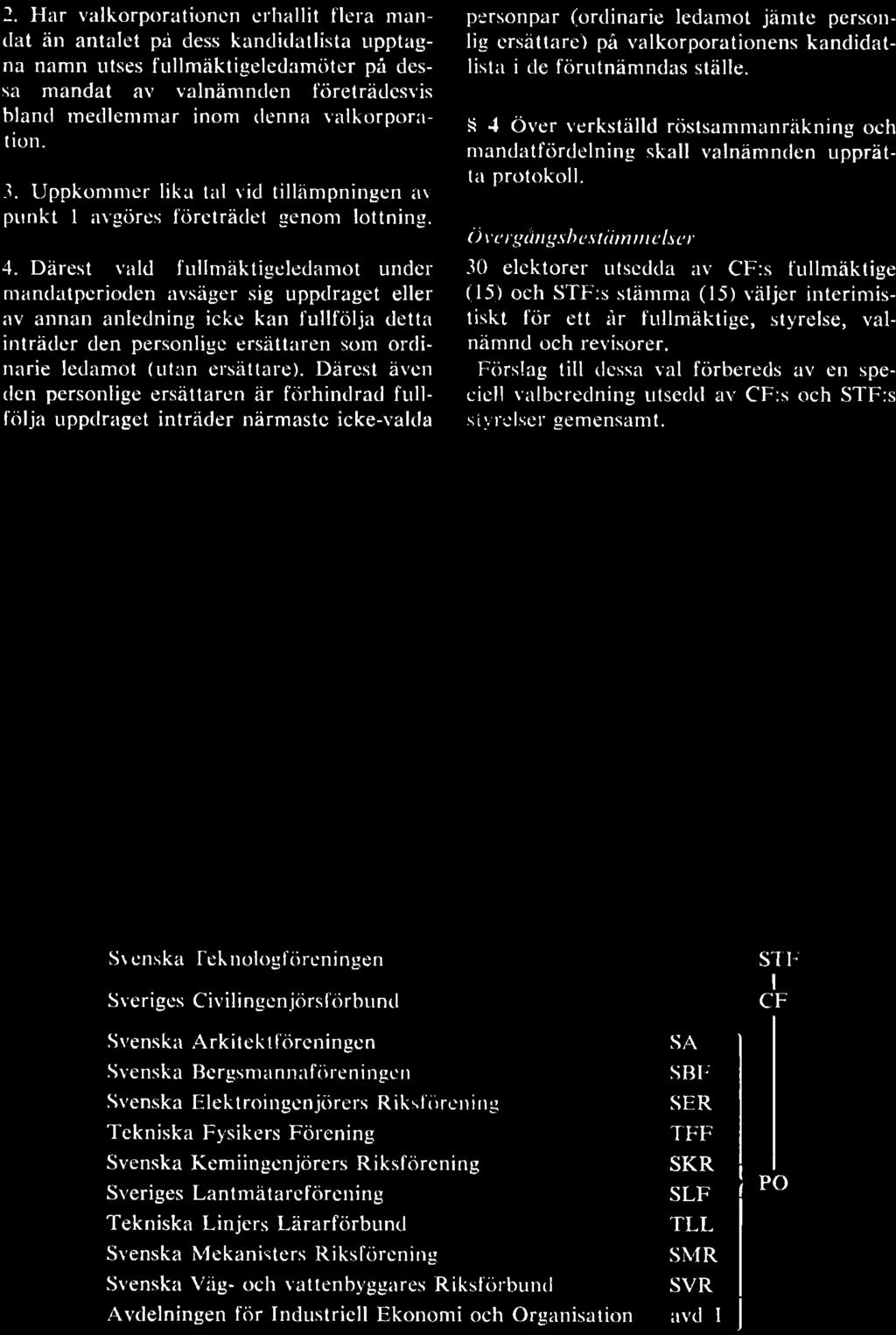 förutnämndas ställe. S 4 Över verkställd röstsammanräkning och mandatfördelning skall valnämnden upprätta protokoll.