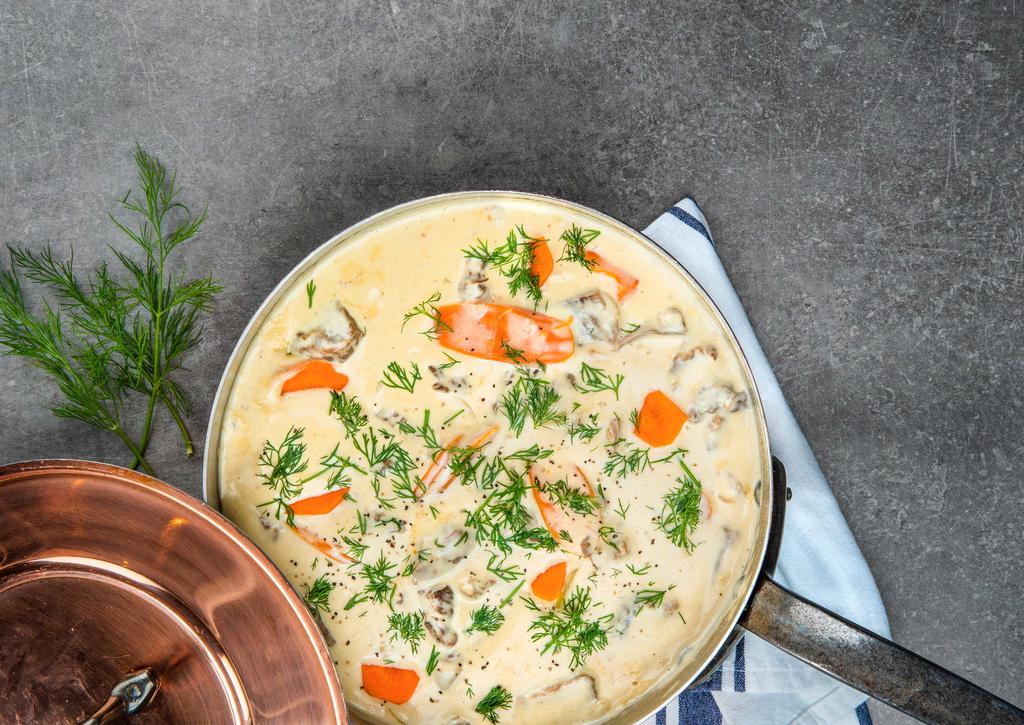 KÖTT Smakrik gryta med Dill- eller Pepparrotsås Du hittar alla våra produkter i vår Sortimentöversikt. Sortimentsöversikten finns även online på valio.